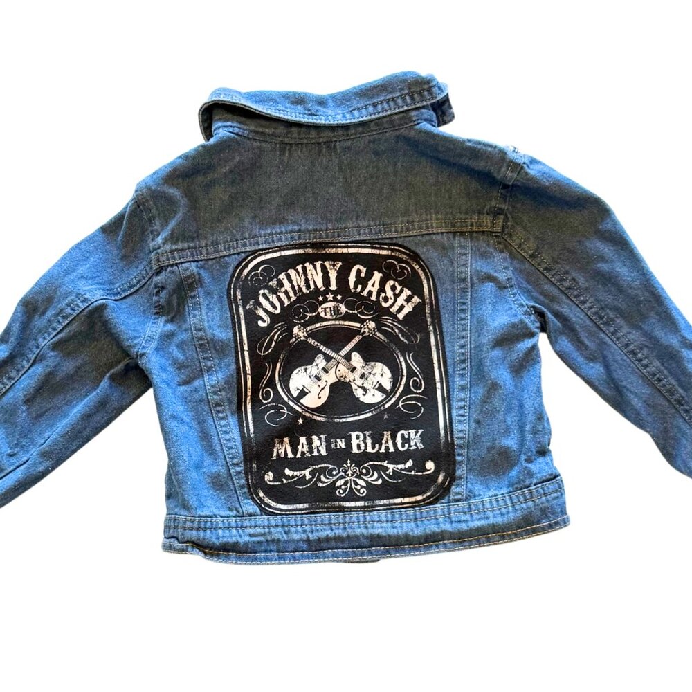 Girls Johnny Cash Ruffled Denim Jacket, Size 7